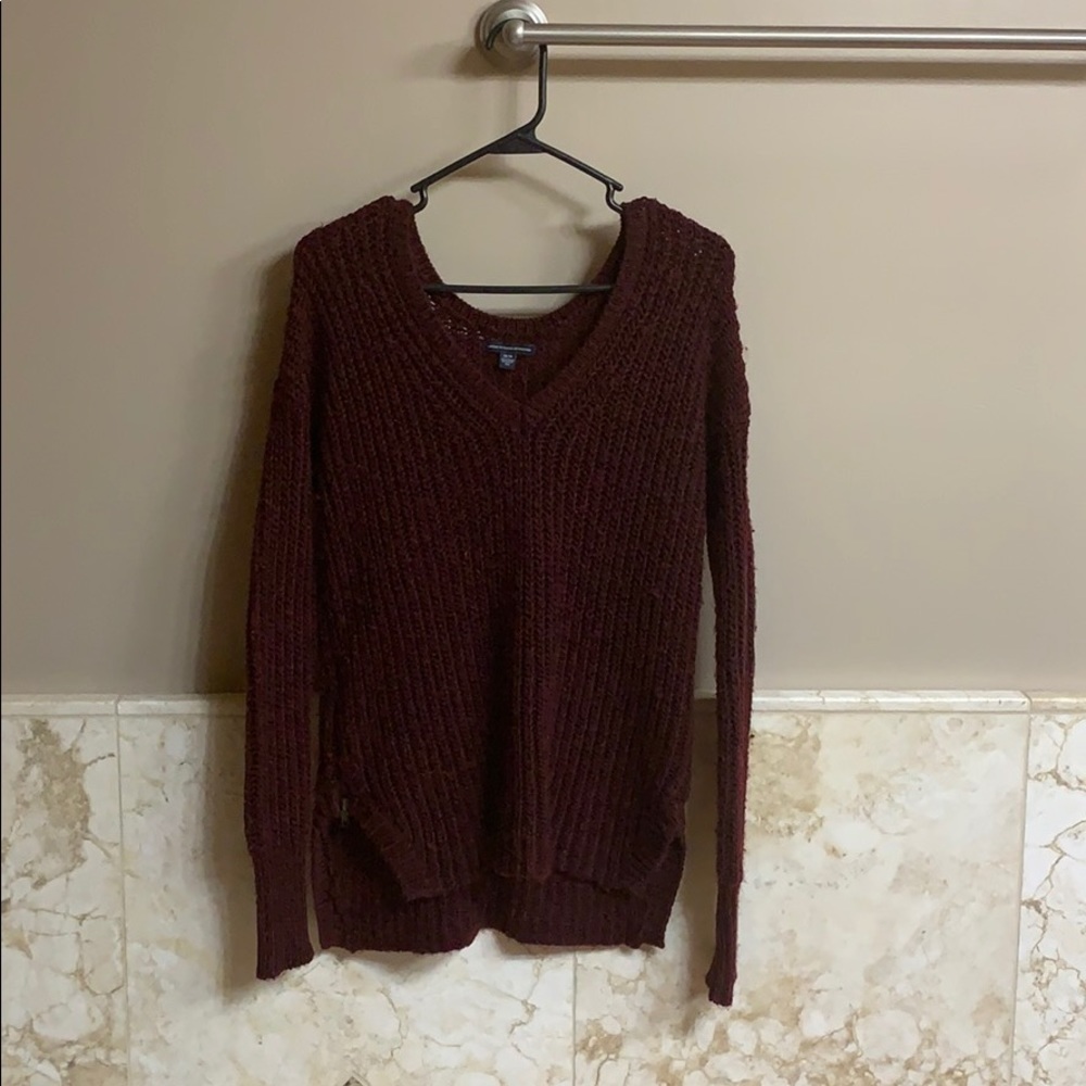 Burgundy American Eagle sweater